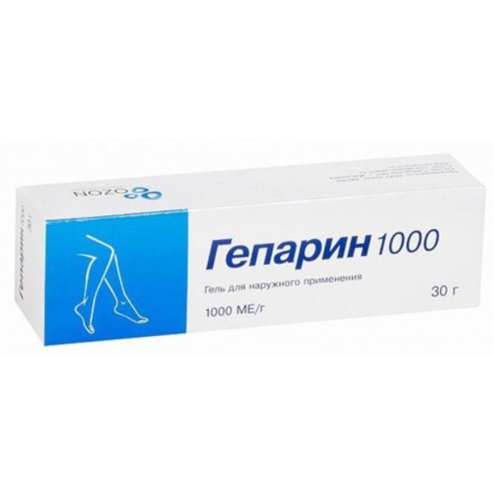 Гепарин 1000 гель 1000МЕ/г 30г