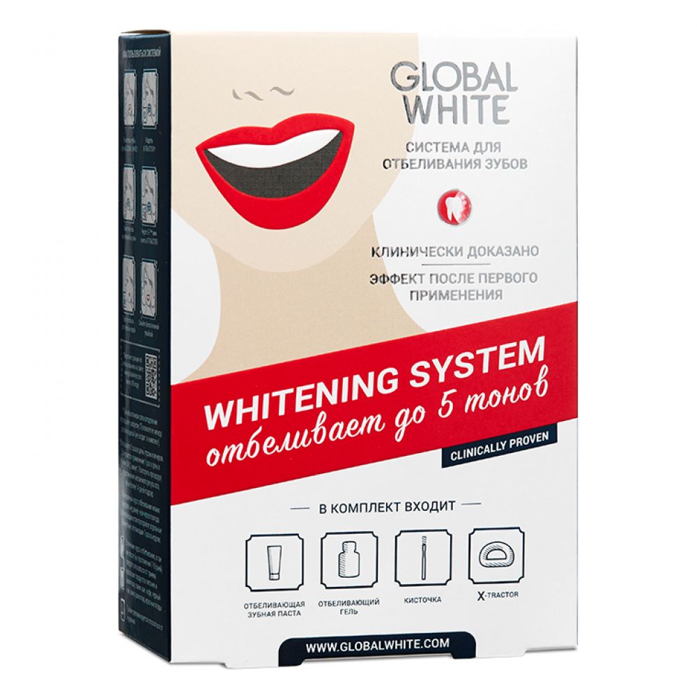 Глобал Вайт система гель зубной отбелив.15мл+паста зубная отбелив.30мл+инструмент стомат.ОптраГейт+кисточка косметич.