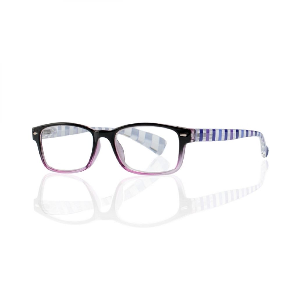 Очки корригирующие для чтения черно-фиолетовые с градиентом/пластик +1,5