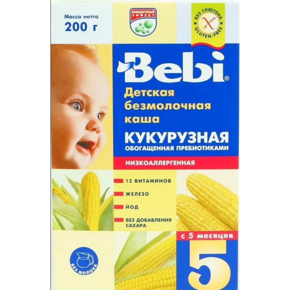 Беби каша безмолочная низкоаллергенная кукуруза/пребиотики от 5мес. 200г