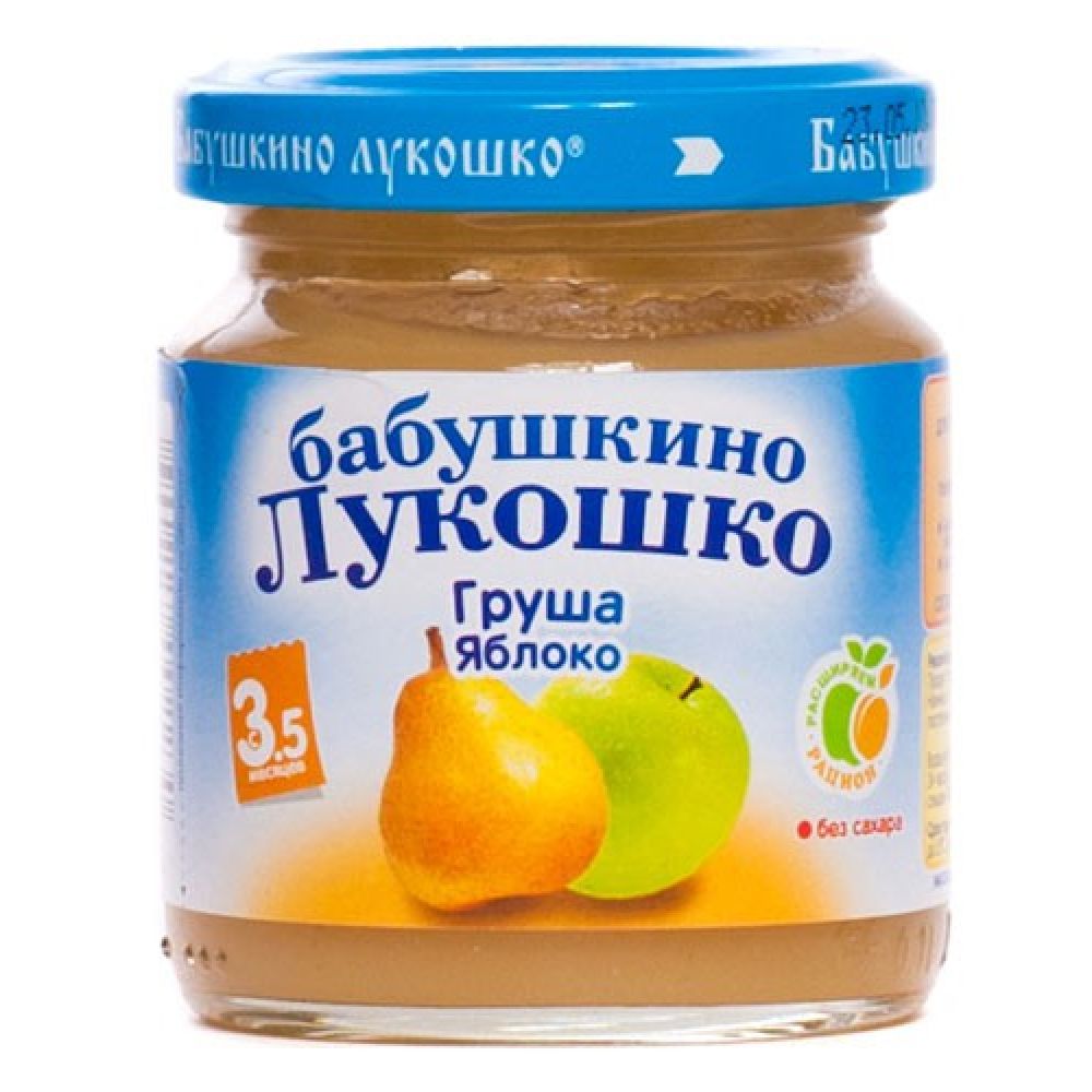 Бабушкино Лукошко пюре груша/яблоко от 3,5мес. 100г