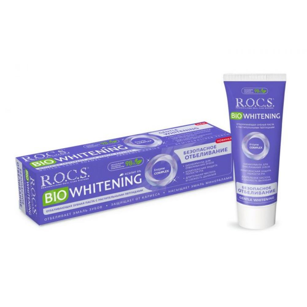 Рокс паста зубная Биовайтенинг Безопасное отбеливание 94г