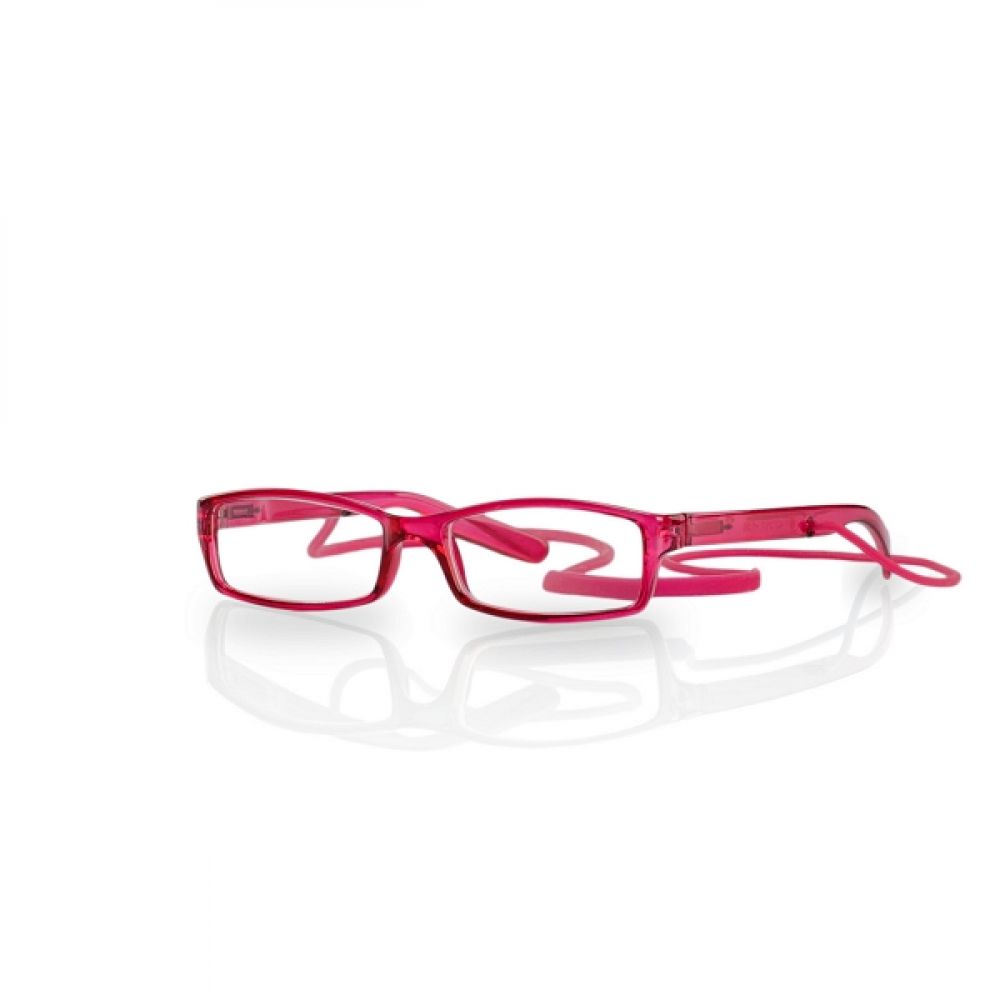 Очки корригирующие для чтения глянцевые розовые/пластик со шнурком +1,5