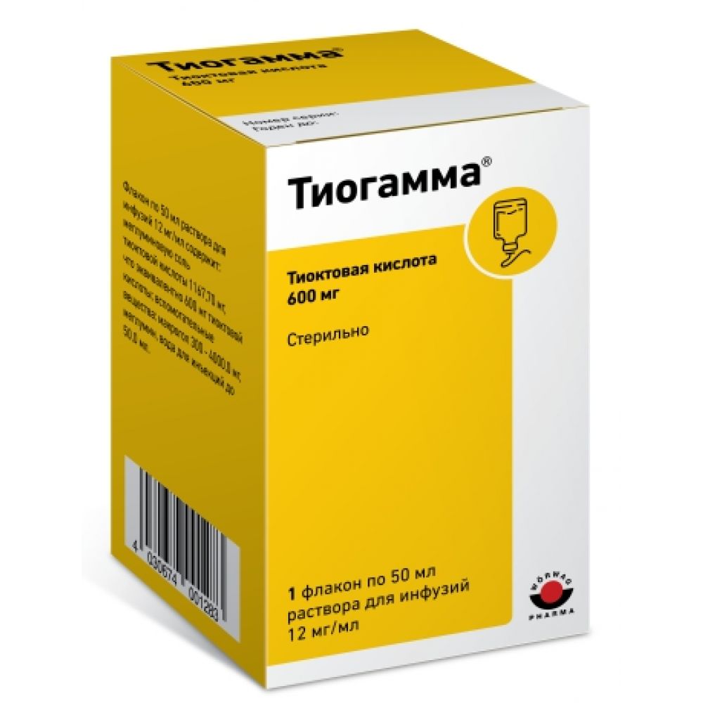 Тиогамма р-р д/инф. 1,2% 50мл