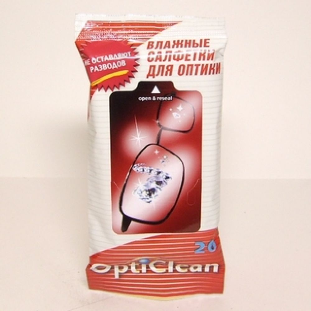 ОптиКлин салфетки влажные очищающие д/оптики №20