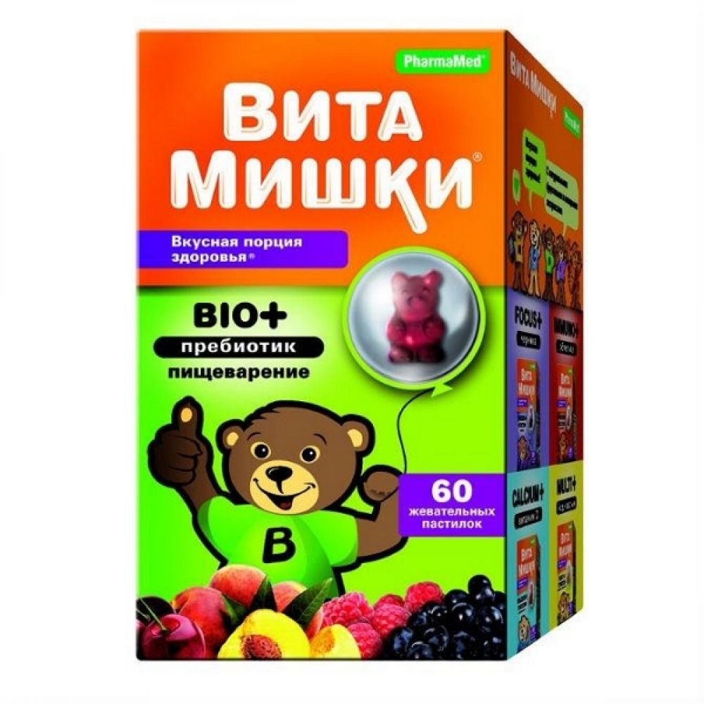 ВитаМишки Био+ Пребиотик паст.жев. №60